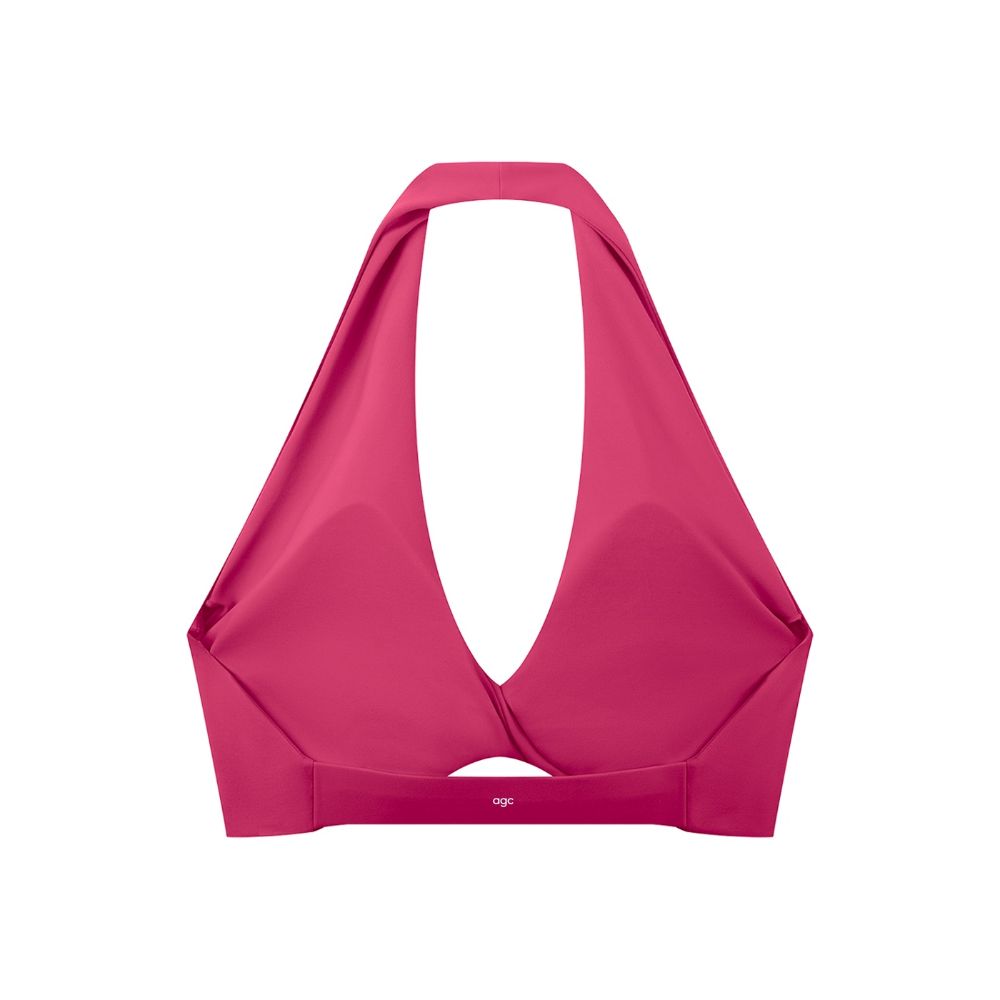 Women's Pleated Halter Sports Bra