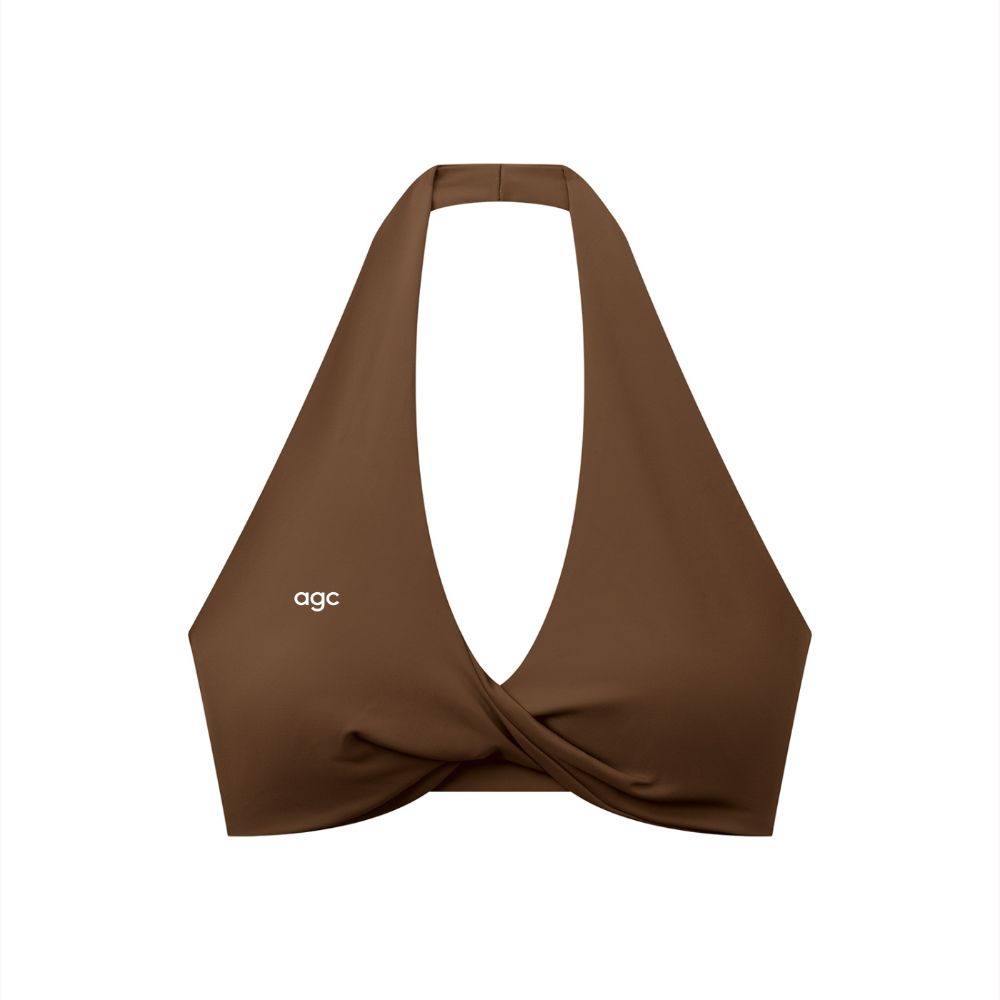 Women's Pleated Halter Sports Bra